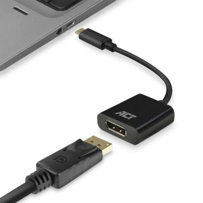 ACT AC7320, 0,15 m, USB Type-C, DisplayPort, Mannelijk, Vrouwelijk, Recht