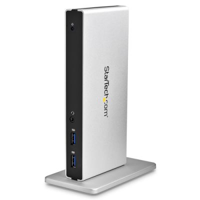 StarTech.com Dual-monitor USB 3.0 docking station met DVI en verticale standaard, Bedraad, USB 3.2 G