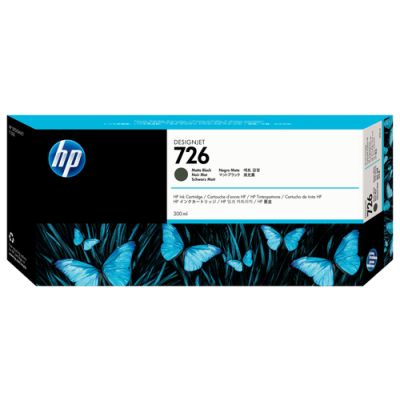HP 726 matzwarte DesignJet inktcartridge, 300 ml, Inkt op pigmentbasis, Inkt op pigmentbasis, 300 ml