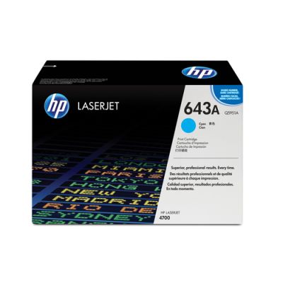 HP 643A originele cyaan LaserJet tonercartridge, 10000 pagina's, Cyaan, 1 stuk(s)