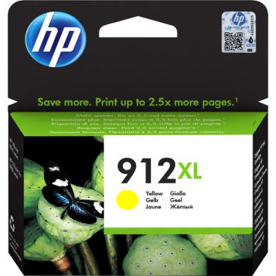 HP 912XL originele high-capacity gele inktcartridge, Hoog (XL) rendement, Inkt op pigmentbasis, 9,9