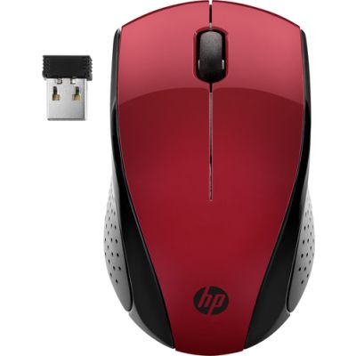 HP draadloze muis 220 (avondrood), Ambidextrous, Optisch, RF Draadloos, 1600 DPI, Zwart, Rood