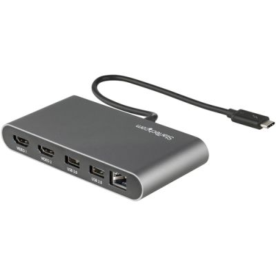 StarTech.com Thunderbolt 3 Mini Dock, Draagbare Dual Monitor Docking Station met HDMI 4K 60Hz, 2x US