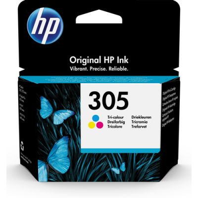 HP 305 originele drie-kleuren inktcartridge, Normaal rendement, Pigmentgebaseerde inkt, 2 ml, 100 pa