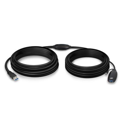 ACT AC6110 USB booster, 10 meter, 10 m, USB A, USB A, USB 3.2 Gen 1 (3.1 Gen 1), 5000 Mbit/s, Zwart