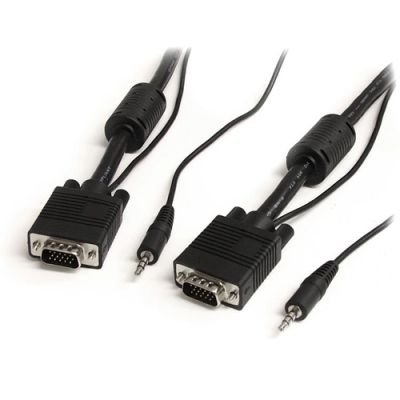 StarTech.com 5m Coax Hoge Resolutie VGA Monitorkabel met Audio HD15 M/M, 5 m, VGA (D-Sub) + 3.5mm, V