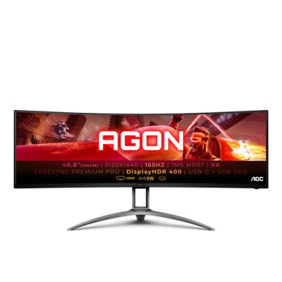 AOC B2 AG493UCX2, 124 cm (48.8"), 5120 x 1440 Pixels, Quad HD, LED, 1 ms, Zwart