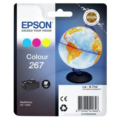 Epson Globe Singlepack Colour 267 ink cartridge, Inkt op pigmentbasis, 6,7 ml, 200 pagina's, 1 stuk(