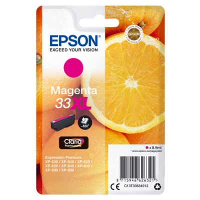Epson Oranges Singlepack Magenta 33XL Claria Premium Ink, Hoog (XL) rendement, Inkt op pigmentbasis,