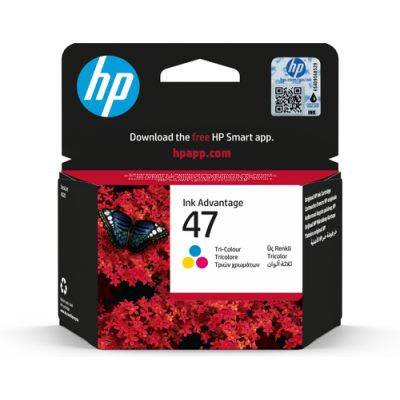 HP 47 originele drie-kleuren cartridge, Pigmentgebaseerde inkt, 14 ml, 700 pagina's, 1 stuk(s), Enkele verpakking
