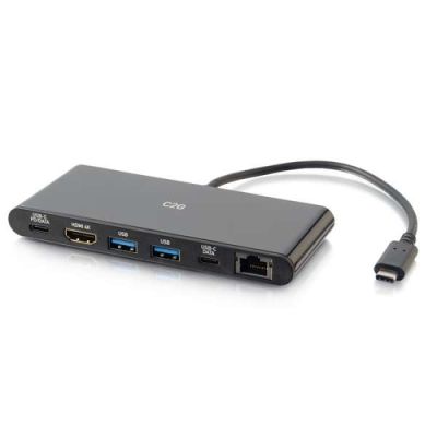 C2G USB-C Dockingstation met 4K HDMI, Ethernet, USB en Stroomlevering, Bedraad, USB 3.2 Gen 1 (3.1 G