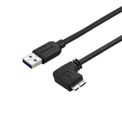 StarTech.com Slanke Micro USB 3.0 kabel haaks naar rechts 1m, 1 m, USB A, Micro-USB B, USB 3.2 Gen 1 (3.1 Gen 1), Mannelijk/Mannelijk, Zwart