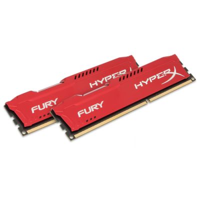 HyperX FURY Red 8GB 1866MHz DDR3, 8 GB, 2 x 4 GB, DDR3, 1866 MHz, 240-pin DIMM, Rood