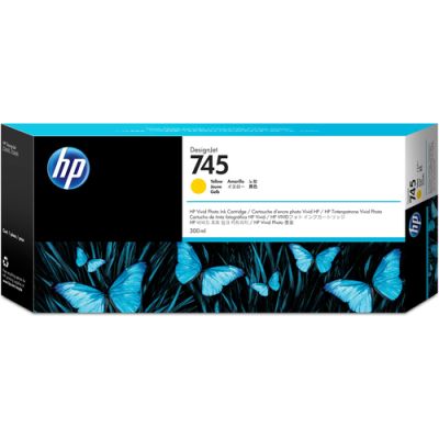HP 745 gele DesignJet inktcartridge, 300 ml, Hoog (XL) rendement, Inkt op pigmentbasis, 300 ml, 1 st