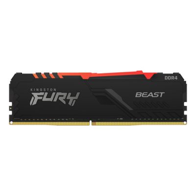 Kingston Technology FURY Beast RGB, 8 GB, 1 x 8 GB, DDR4, 2666 MHz, 288-pin DIMM, Zwart