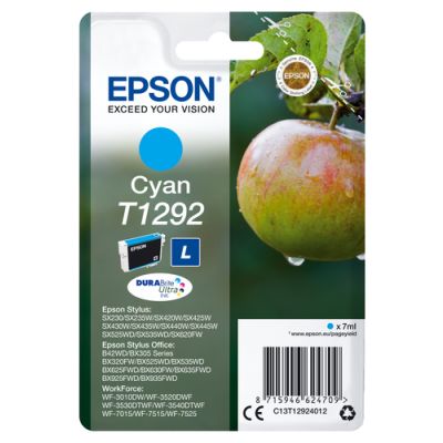 Epson Singlepack Cyan T1292 DURABrite Ultra Ink, 7 ml, 474 pagina's, 1 stuk(s)