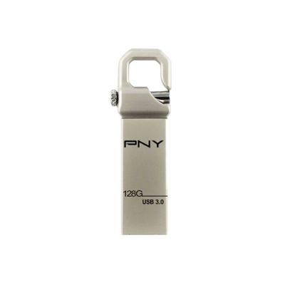 PNY Hook 3.0, 128 GB, USB Type-A, 3.2 Gen 1 (3.1 Gen 1), 50 MB/s, Zonder dop, Zilver