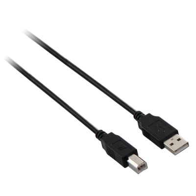 V7 V7E2USB2AB-03M, 3 m, USB A, USB B, USB 2.0, Mannelijk/Mannelijk, Zwart