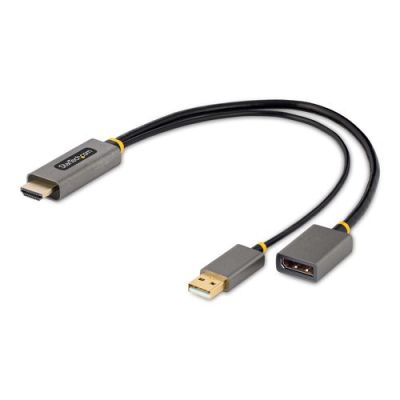 StarTech.com 30cm HDMI naar DisplayPort Adapter Kabel, Actieve 4K 60Hz HDMI 2.0 naar DP 1.2 Converte