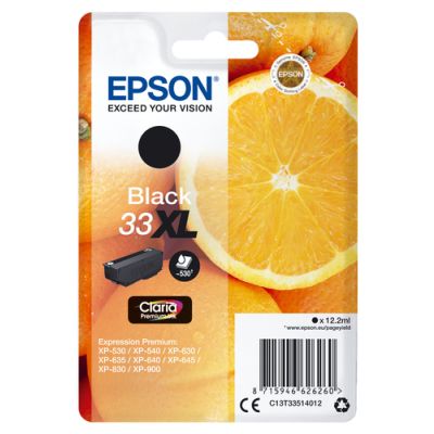 Epson Oranges Singlepack Black 33XL Claria Premium Ink, Hoog (XL) rendement, Inkt op pigmentbasis, 1