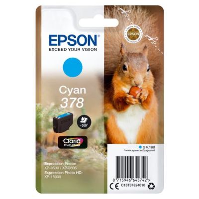 Epson Squirrel Singlepack Cyan 378 Claria Photo HD Ink, Normaal rendement, 4,1 ml, 360 pagina's, 1 s