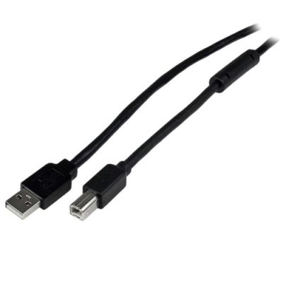 StarTech.com 20 m actieve USB 2.0 A-naar-B-kabel M/M, 20 m, USB A, USB B, USB 2.0, 480 Mbit/s, Zwart