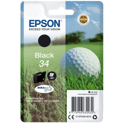 Epson Golf ball Singlepack Black 34 DURABrite Ultra Ink, Normaal rendement, Inkt op pigmentbasis, 6,