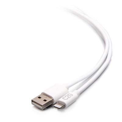 C2G 3 meter USB-A mannelijk naar Lightning mannelijk synchronisatie- en oplaadkabel - wit