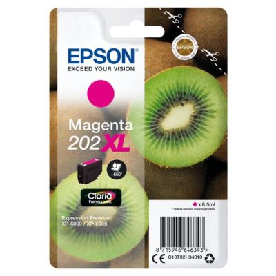 Epson Kiwi Singlepack Magenta 202XL Claria Premium Ink, Hoog (XL) rendement, Inkt op pigmentbasis, 8