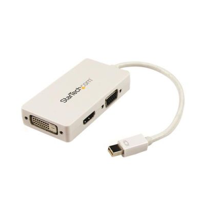 StarTech.com A/V-reisadapter: 3-in-1 Mini DisplayPort naar VGA DVI- of HDMI-converter wit, 0,15 m, M