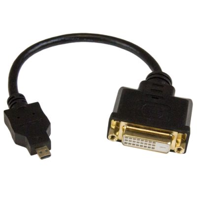 StarTech.com Micro HDMI-naar-DVI-D-adapter - M/F - 20 cm, 0,203 m, Micro-HDMI, DVI-D, Mannelijk, Vro