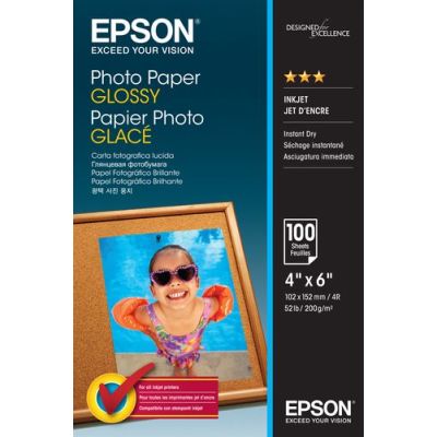 Epson Photo Paper Glossy - 10x15cm - 100 Vellen, Glans, 200 g/m², 100 vel, - WorkForce WF-7620DTWF -