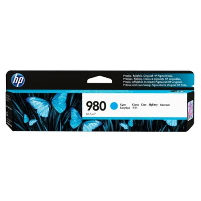 HP 980 originele cyaan inktcartridge, Normaal rendement, Inkt op pigmentbasis, 6600 pagina's, 1 stuk