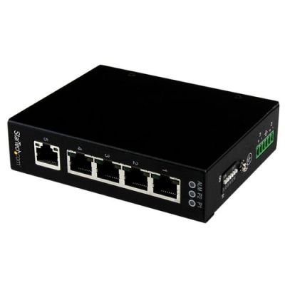 StarTech.com 5-poorts onbeheerde industriële gigabit Ethernet switch op een DIN-rail / wand monteerb