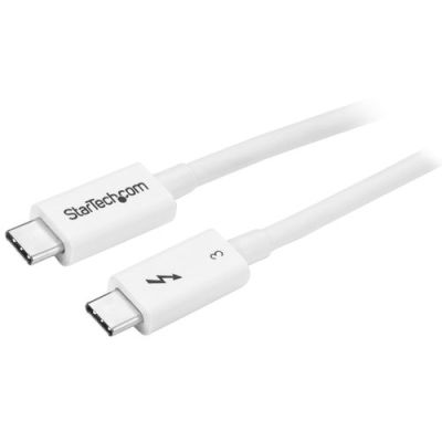 StarTech.com Thunderbolt 3 (40Gbps) USB-C kabel Thunderbolt, USB en DP compatibel 0.5m wit, Man, Man