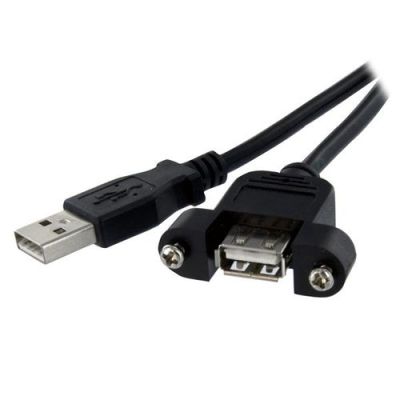 StarTech.com 30 cm lange, paneelgemonteerde USB-kabel A naar A F/M, 0,3 m, USB A, USB A, USB 2.0, Ma