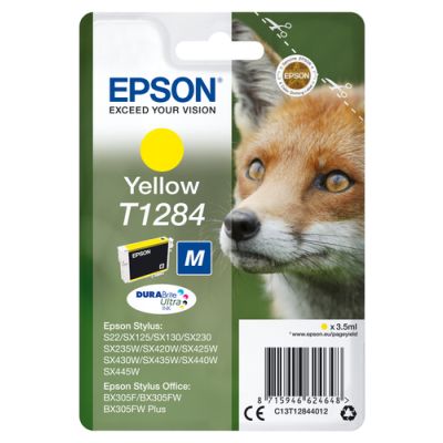 Epson Fox Singlepack Yellow T1284 DURABrite Ultra Ink, Inkt op pigmentbasis, 3,5 ml, 1 stuk(s)