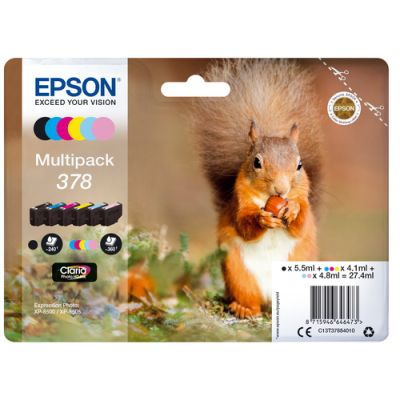 Epson Squirrel Multipack 6-colours 378 Claria Photo HD Ink, Normaal rendement, 5,5 ml, 4,1 ml, 240 p