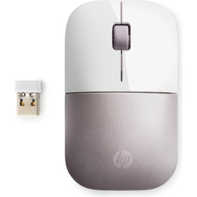 HP draadloze muis Z3700 - wit/roze, Ambidextrous, RF Draadloos, 1200 DPI, Roze, Wit