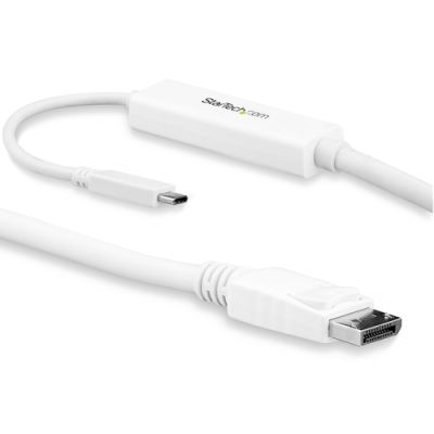 StarTech.com 3m USB C naar DisplayPort kabel - 4K 60Hz - wit, 3 m, USB Type-C, DisplayPort, Mannelij