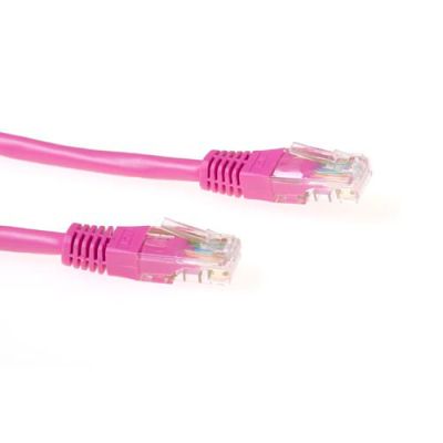 ACT Roze 0,5 meter U/UTP CAT6 patchkabel met RJ45 connectoren