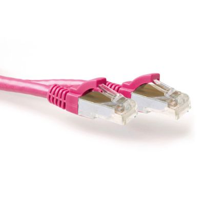 ACT Roze 5 meter LSZH SFTP CAT6A patchkabel snagless met RJ45 connectoren