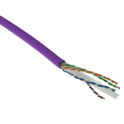 ACT Cat 6 F/UTP massieve installatiekabel, LSZH, CPR euroklasse ECA, 24AWG, violet 305 meter
