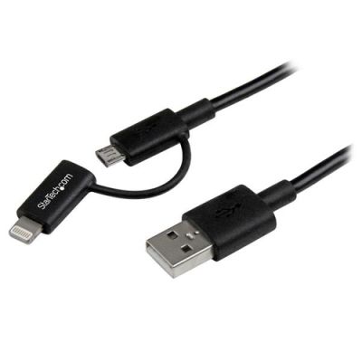 StarTech.com Apple Lightning of Micro USB naar USB kabel 1 m zwart, 1 m, USB A, Micro-USB B, USB 2.0