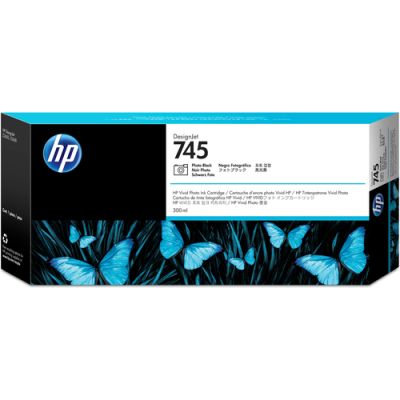 HP 745 zwarte DesignJet fotoinktcartridge, 300 ml, Hoog (XL) rendement, Inkt op pigmentbasis, Inkt o