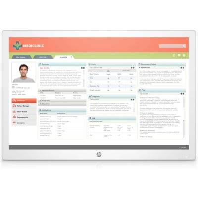 HP Healthcare Edition HC241, 61 cm (24"), 1920 x 1200 Pixels, WUXGA, LED, 14 ms, Wit