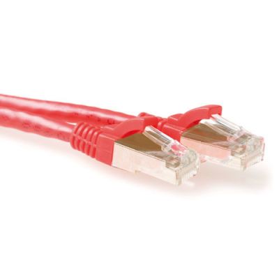 ACT Rode 3 meter LSZH SFTP CAT6A patchkabel snagless met RJ45 connectoren