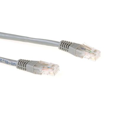 ACT Grijze 0,25 meter U/UTP CAT6A patchkabels met RJ45 connectoren
