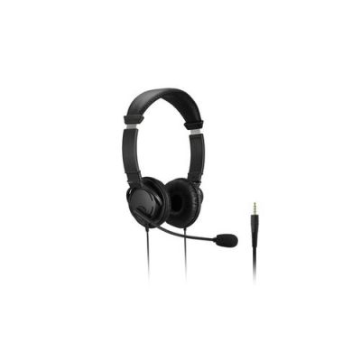 Kensington Hi-Fi Headphones met Mic en Volume Control, Bedraad, Headset, Zwart