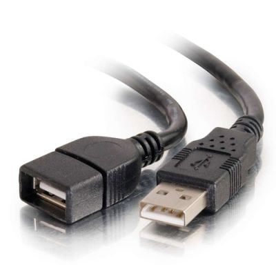 C2G 3m USB 2.0 A mannelijk naar A vrouwelijk verlengkabel - Zwart, 3 m, USB A, USB A, USB 2.0, Zwart